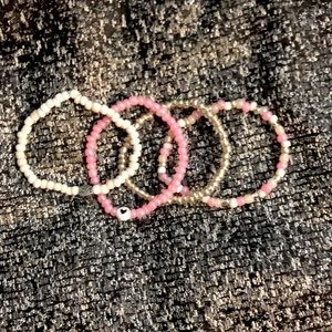 4 love themed bracelets